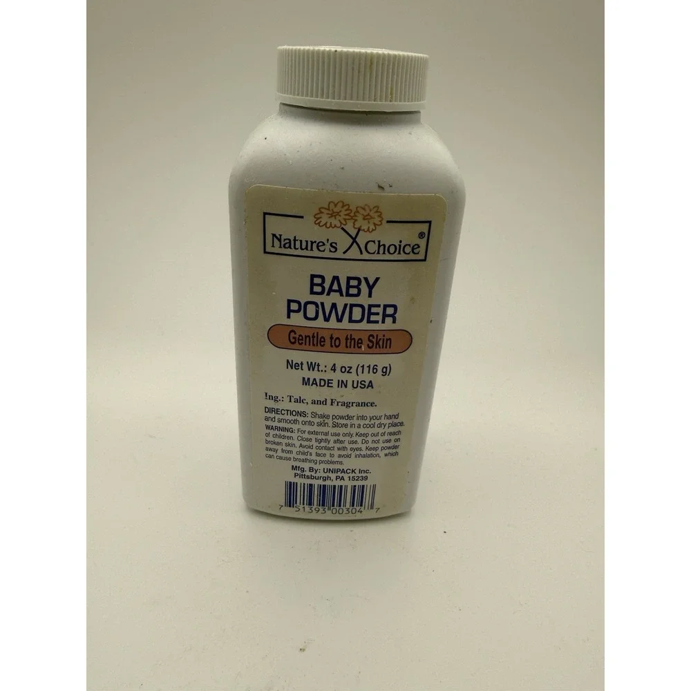 Natures Choice Baby Powder with Talc 4oz Travel Mini Size‎ Gentle To The Skin